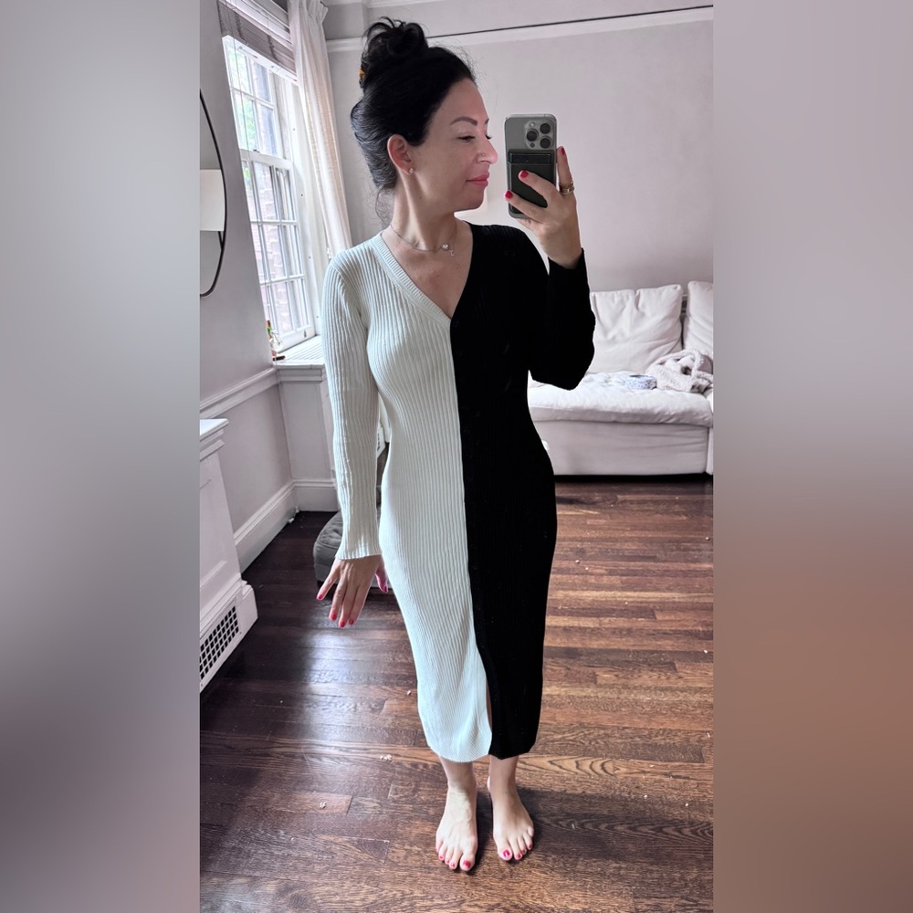 STAUD Shoko Dress, size XS black/white